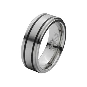 INOX Titanium 8mm Band with Two Black Rubber Lines INOX Titanium 8mm Band with Two Black Rubber Lines